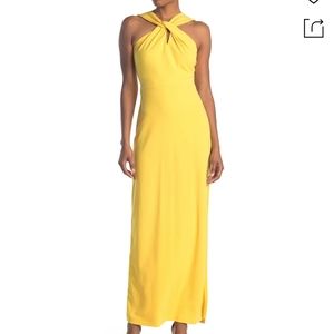NWT Bebe Yellow Knot Front Gown